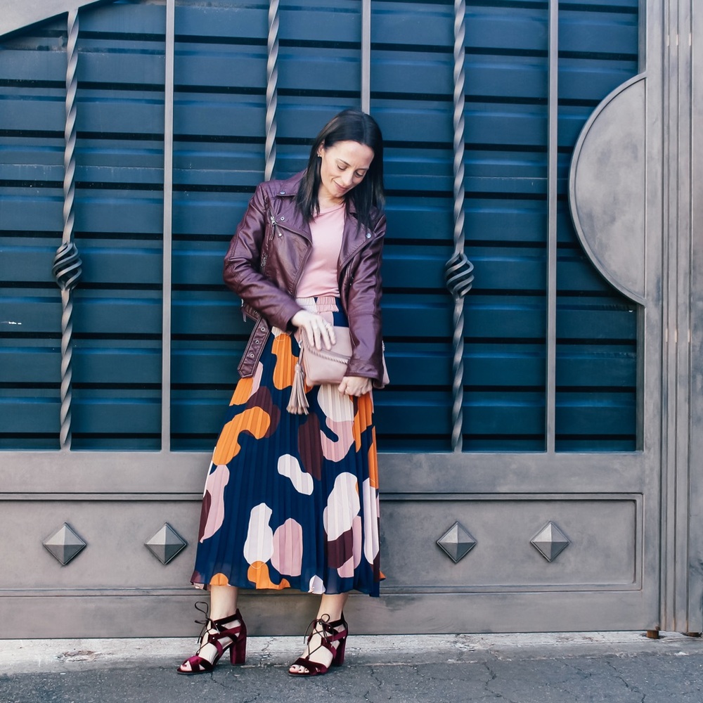 ASOS Colorful Pleated Skirt like new XS